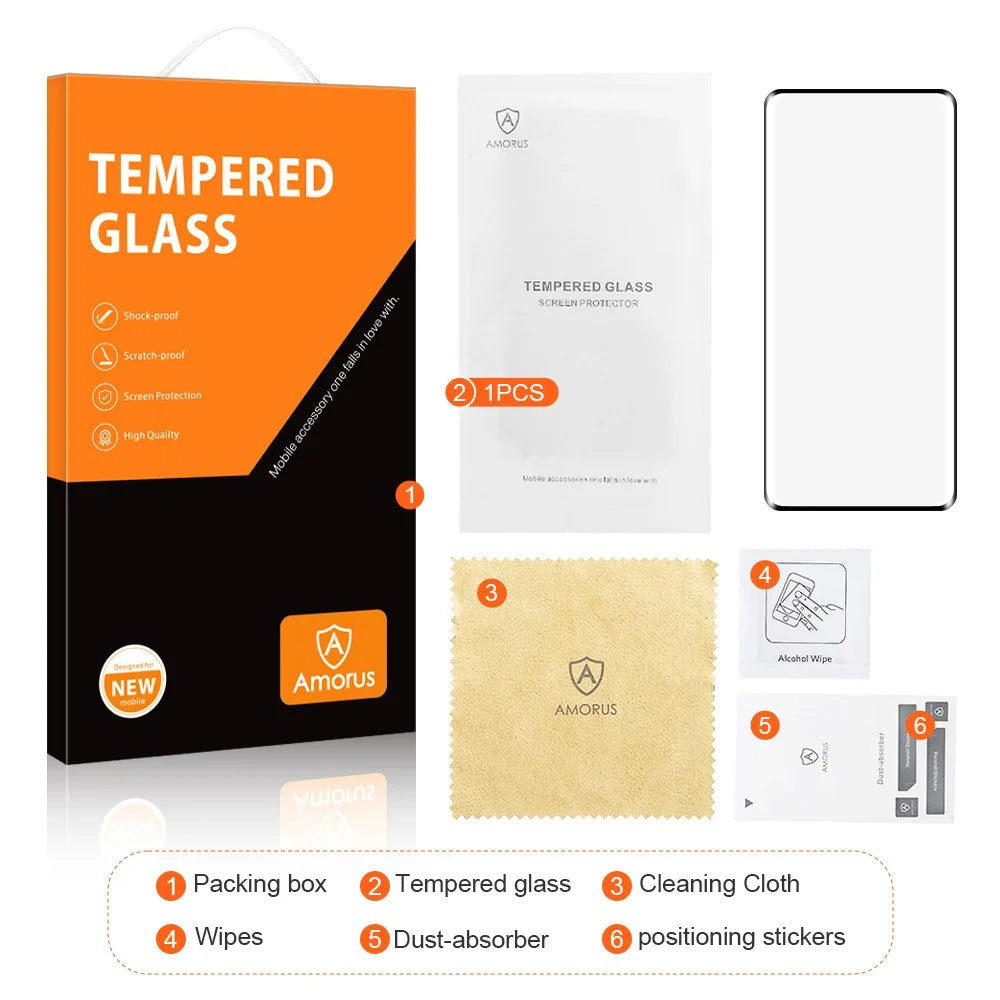 AMORUS Screen Protector For Edge 60 5G / 60 Pro 5G / 60 Fusion 5G / 60s 5G / 50 5G / 50 Pro 5G , 3D Curved Tempered Glass Film - 7