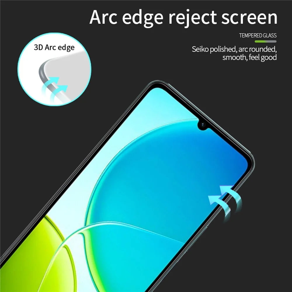 PINWUYO For vivo Y29s 5G Tempered Glass Film  Explosion-proof 9H 3D Full Screen Protector - Black - 2