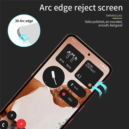 PINWUYO For Nothing CMF Phone 2 Pro Tempered Glass Film  Explosion-proof 9H 3D Full Screen Protector - Black - 2