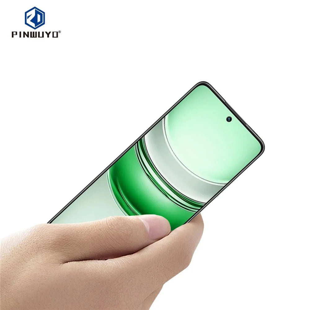 PINWUYO For Realme 14x 4G / Realme 14x 5G Tempered Glass Film  Explosion-proof 9H 3D Full Screen Protector - Black - 2