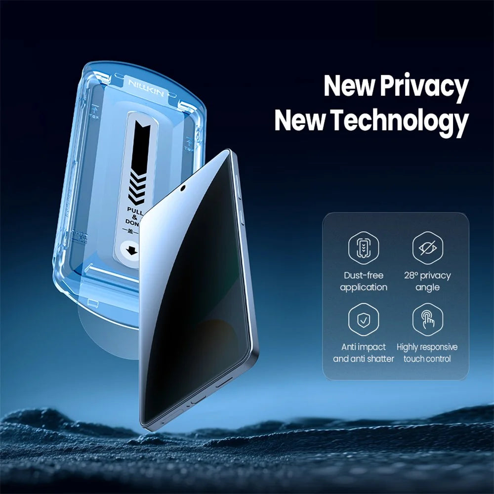 NILLKIN For Samsung Galaxy S25 Edge Anti-Peep Screen Protector Anti-Scratch AGC Glass Full Screen Film - 6