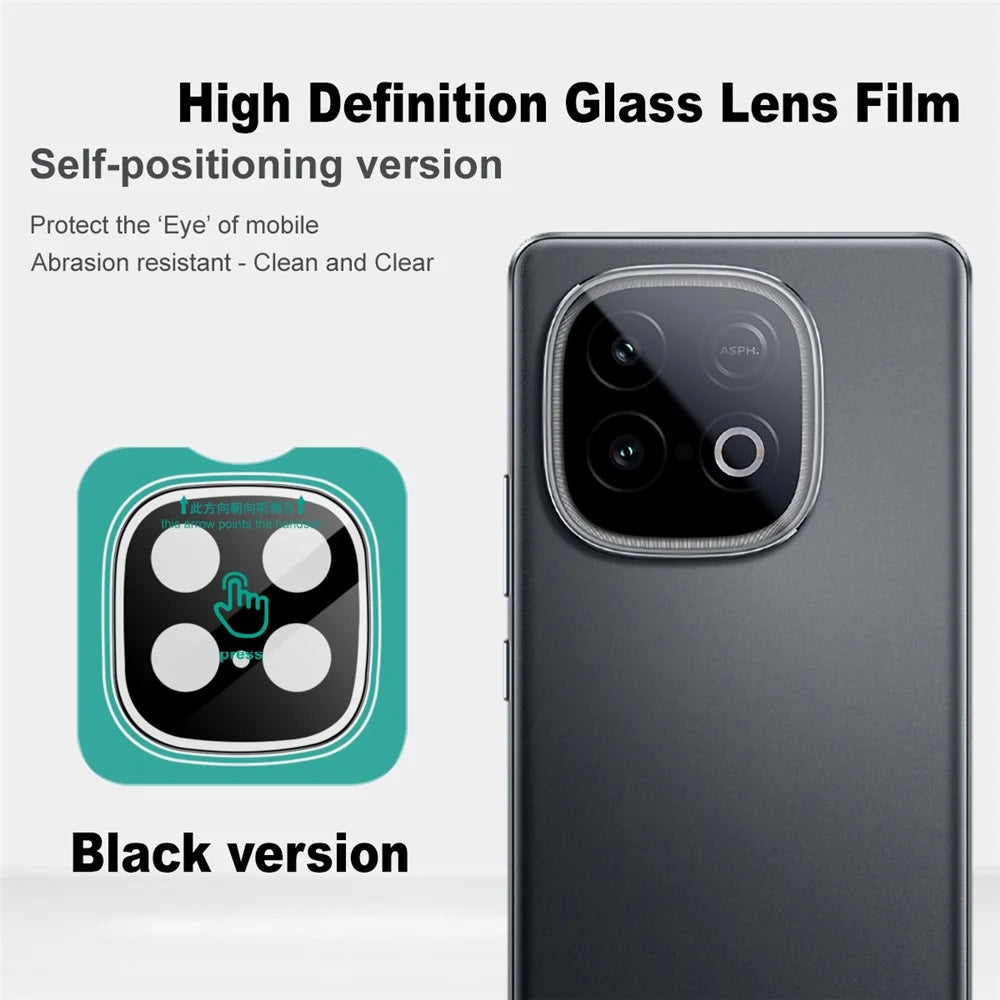 IMAK For vivo iQOO Z10 Turbo Pro 5G / Z10 Turbo 5G Tempered Glass Camera Lens Protector with Self Positioning Frame (Black Version) - 3