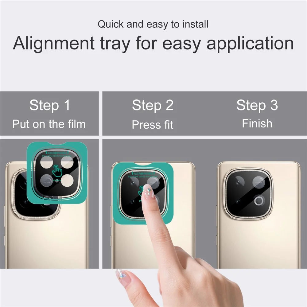 IMAK For vivo iQOO Z10 Turbo Pro 5G / Z10 Turbo 5G Tempered Glass Camera Lens Protector with Self Positioning Frame (Black Version) - 5
