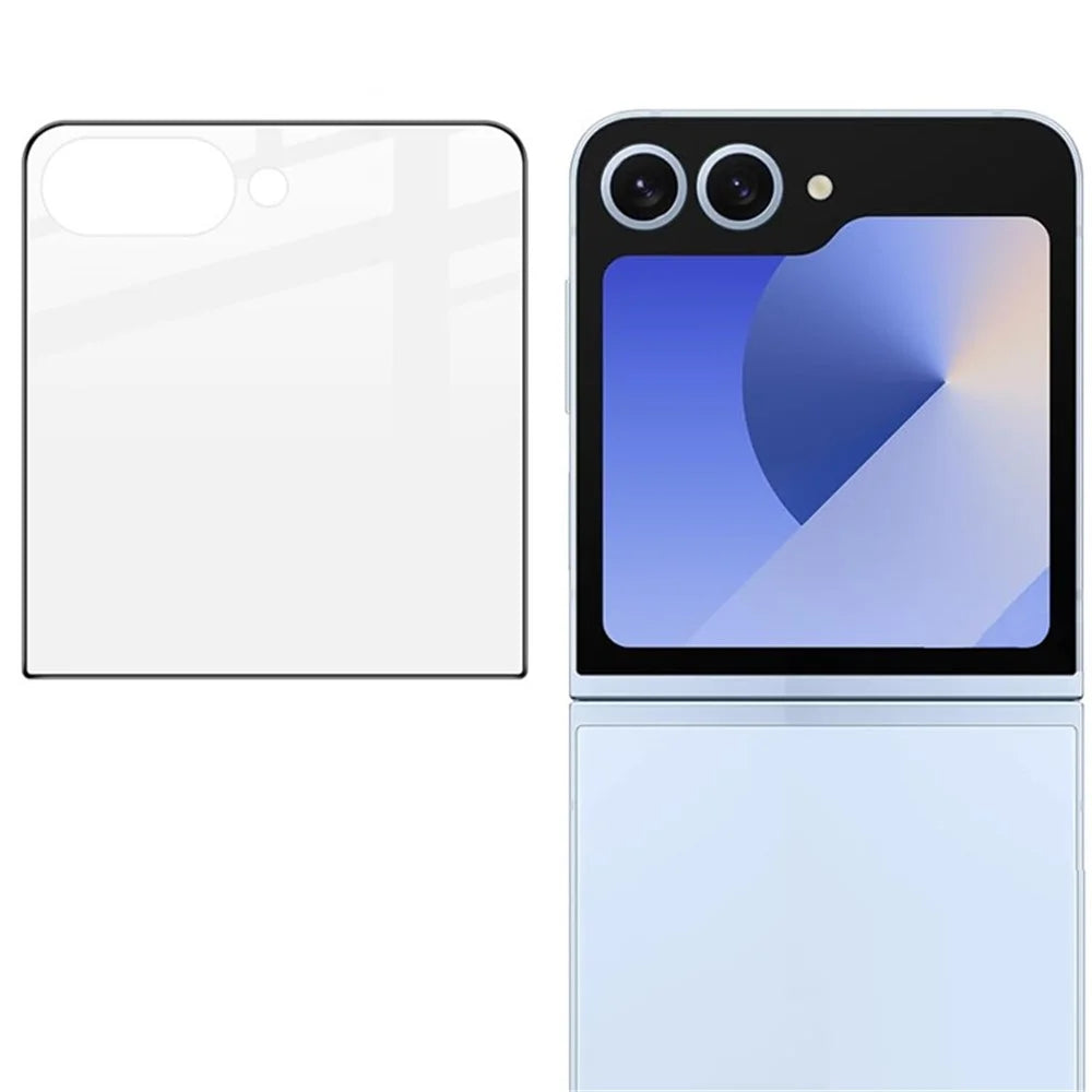 For Samsung Galaxy Z Flip7 5G Screen Protector Silk Printing Tempered Glass Full Glue Film (Outer Screen) - 1