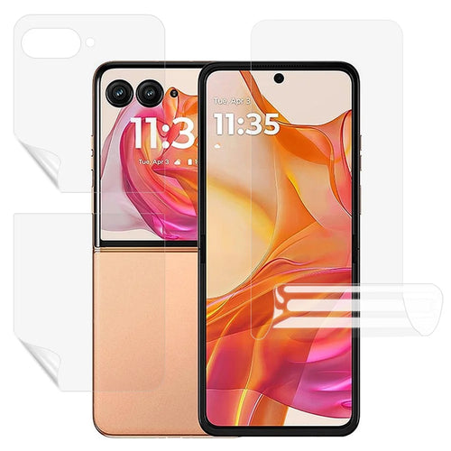 For Motorola Razr 60 / Razr 50 5G Screen Protector Set , Front + Back Full Cover TPU+PET Hydrogel Film - 1