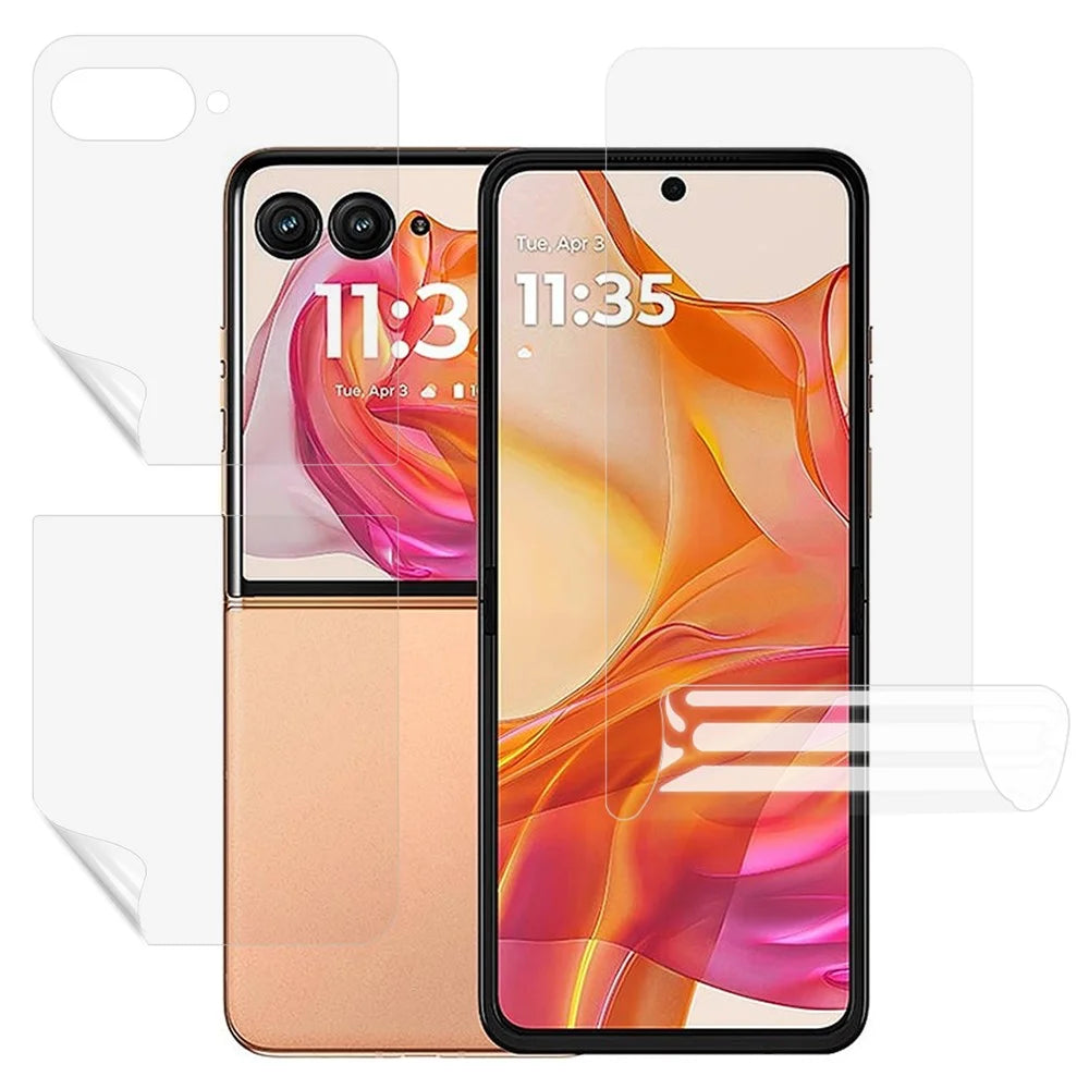 For Motorola Razr 60 / Razr 50 5G Screen Protector Set , Front + Back Full Cover TPU+PET Hydrogel Film - 1
