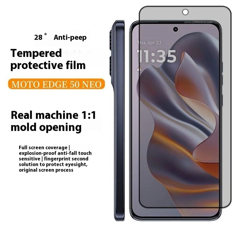 For Motorola Edge 60 Neo 5G / Edge 50 Neo 5G Tempered Glass Screen Protector Set with Lens Films, Dust Proof Mesh - 2