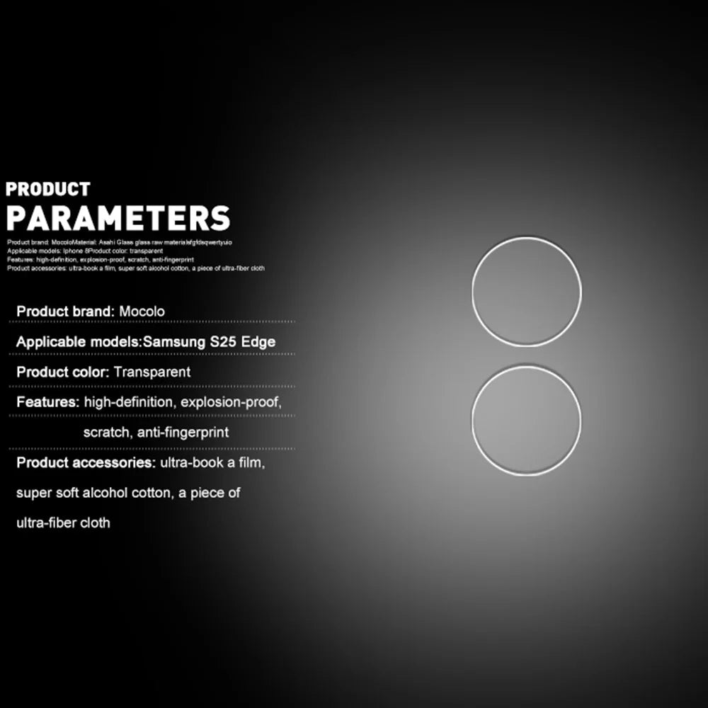 MOCOLO For Samsung Galaxy S25 Edge 1 Set Rear Lens Protector Tempered Glass HD Clear Lens Film - Transparent - 5