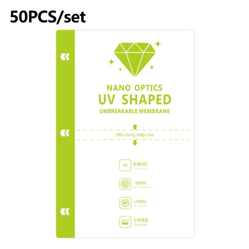 50Pcs / Pack 0.18mm UV Curing Curved Screen Film HD Ultra Clear Screen Protector 180 x 120mm Anti Scratch - 1