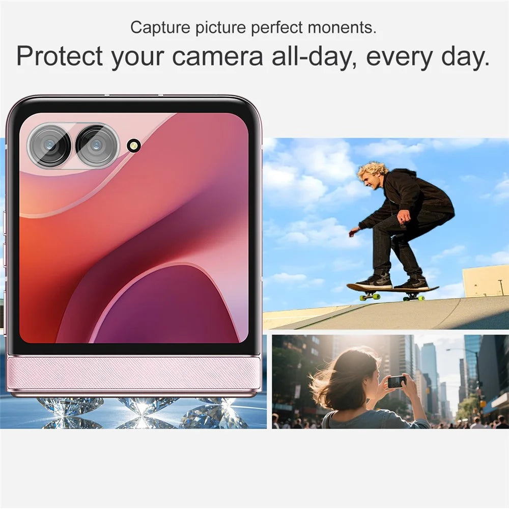 IMAK For Motorola Razr 70 (Razr 2026) / Razr 60 (Razr 2025) Tempered Glass Camera Lens Protector + Acrylic Lens Cap - 4