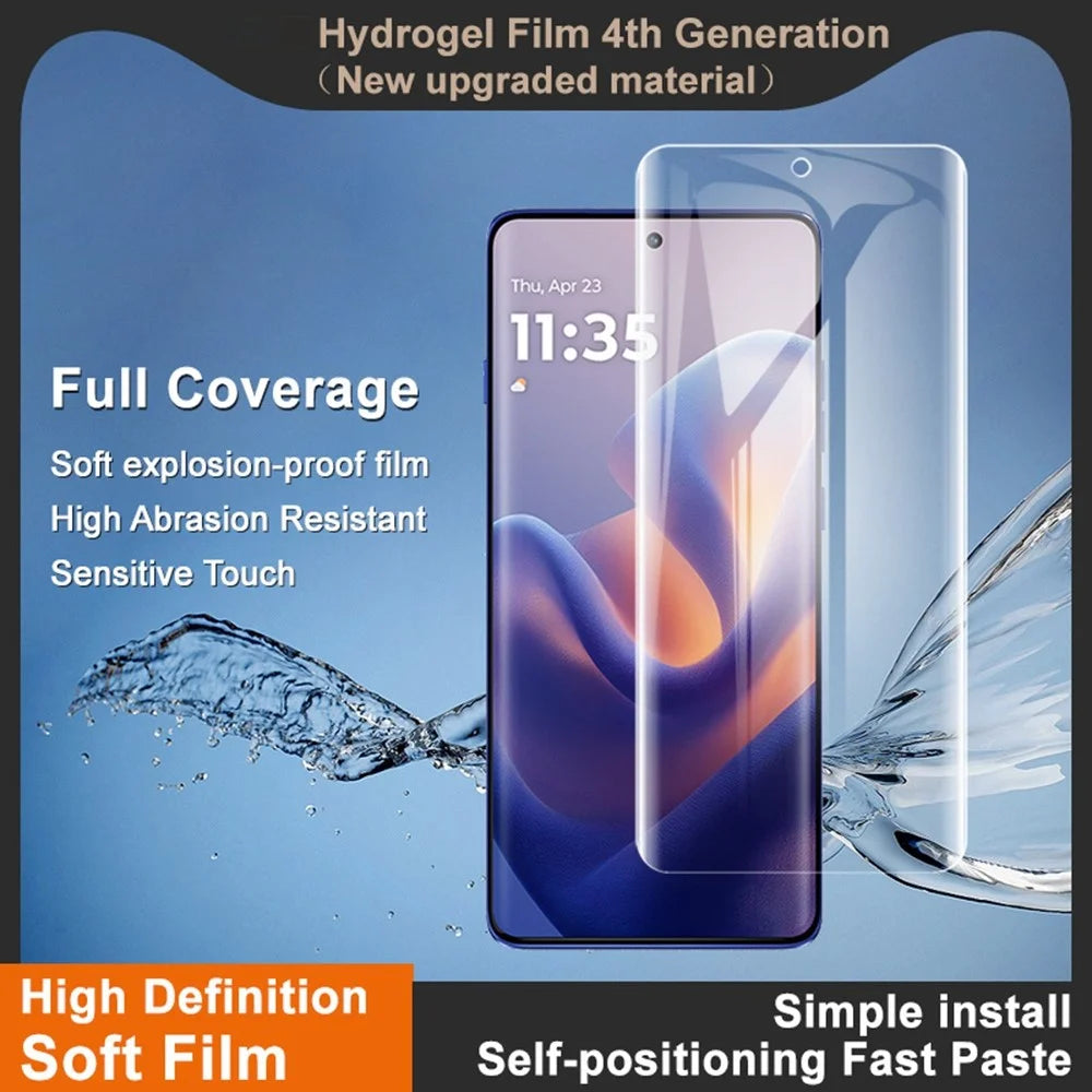 IMAK Hydrogel Film 4th Gen Screen Protector For Motorola Edge 60 5G / 60s 5G / 60 Pro 5G / 60 Fusion 5G , Ultra Clear Soft TPU Film (Fingerprint Unlock) - Transparent - 3