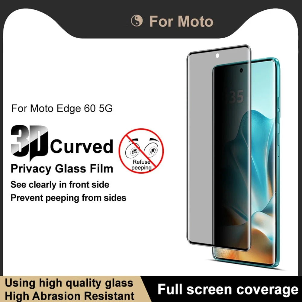 IMAK Anti Spy Screen Protector For Motorola Edge 60 5G / 60s 5G / 60 Pro 5G / 60 Fusion 5G / Edge (2025) 5G , Full Cover Tempered Glass Film - 5