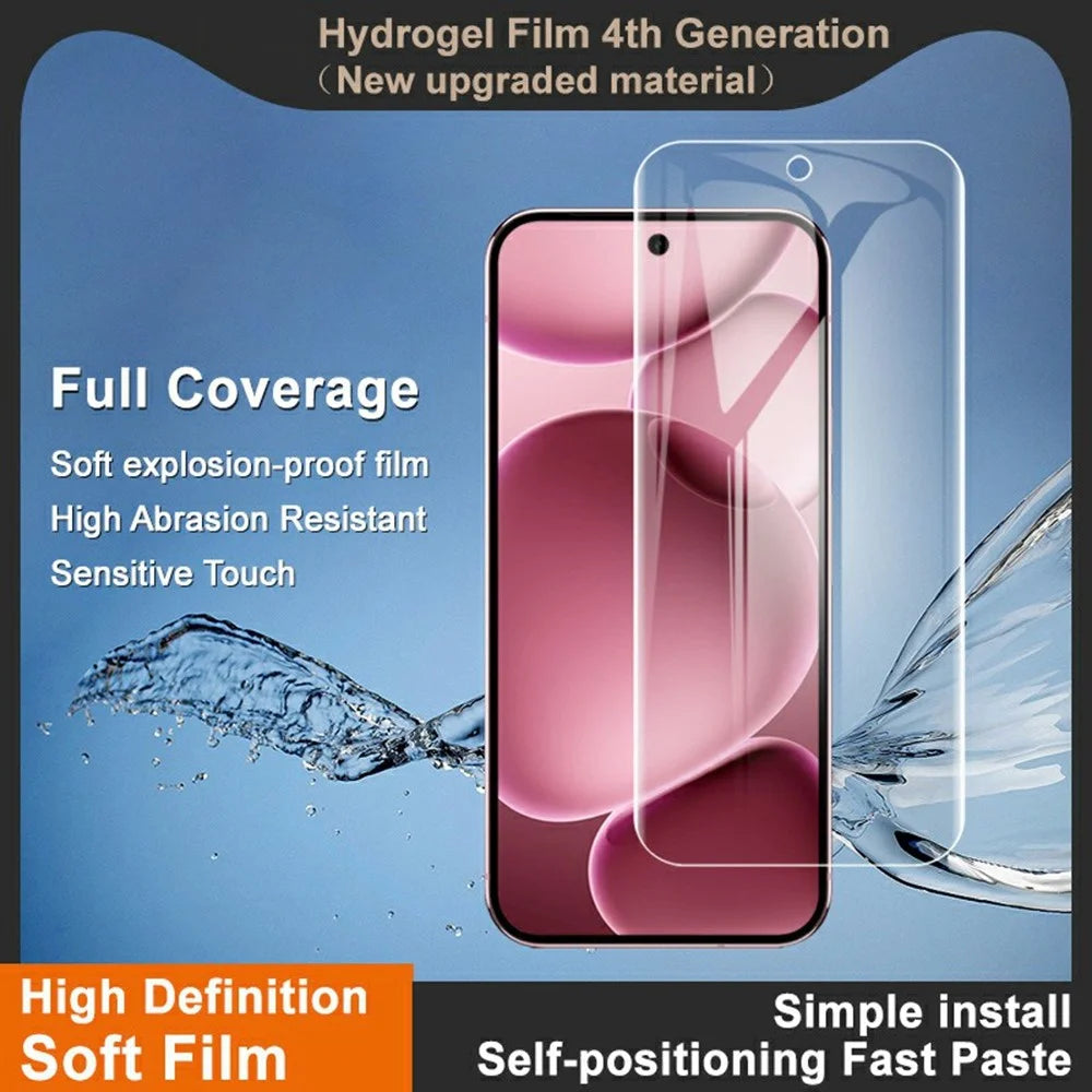 IMAK Hydrogel Film 4th Gen For Google Pixel 11 Pro XL / 10 Pro XL Screen Protector Ultra Clear Soft TPU Film (Fingerprint Unlock) - Transparent - 3
