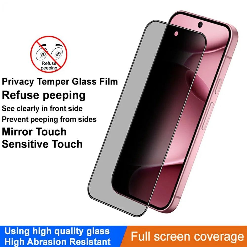 IMAK For Google Pixel 11 Pro XL / 10 Pro XL Privacy Screen Protector Anti Peep Tempered Glass Film (Fingerprint Unlock) - 3