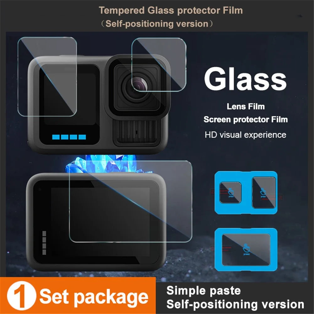 IMAK For GoPro Hero 13 Black Tempered Glass Screen Protector + Lens Film Set with Self Positioning Frame - 2