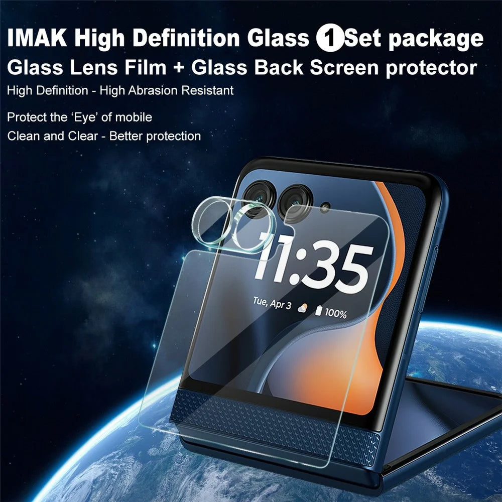 IMAK For Motorola Razr 70 (Razr 2026) / Razr 60 (Razr 2025) Camera Lens Film+Tempered Glass Rear Screen Protector - 2