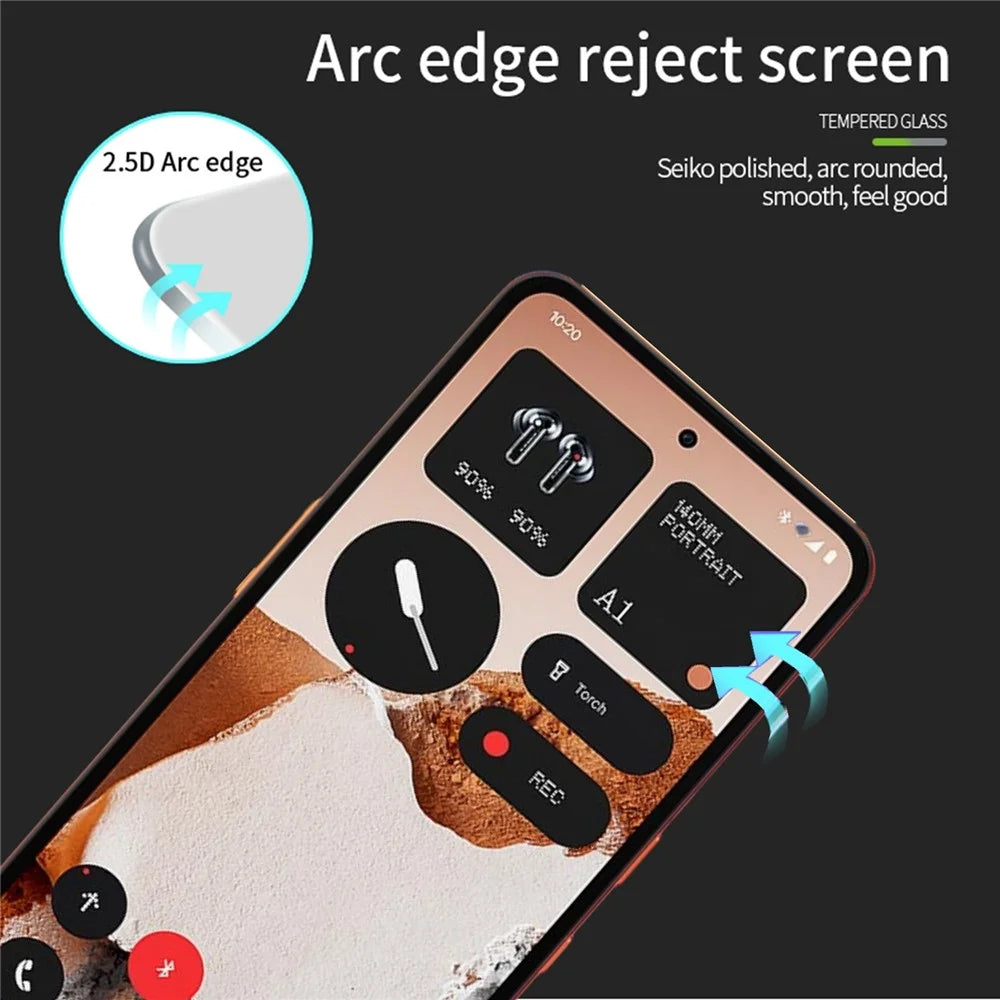 MOFI For Nothing CMF Phone 2 Pro Screen Protector  9H Full Glue Full Coverage High Aluminum-Silicon Glass Film - Black - 2