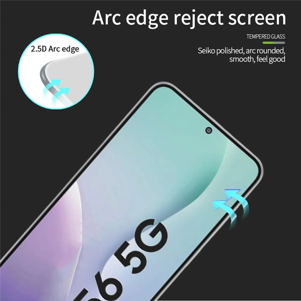 MOFI For Samsung Galaxy M56 5G Screen Protector  9H Full Glue Full Coverage High Aluminum-Silicon Glass Film - Black - 2