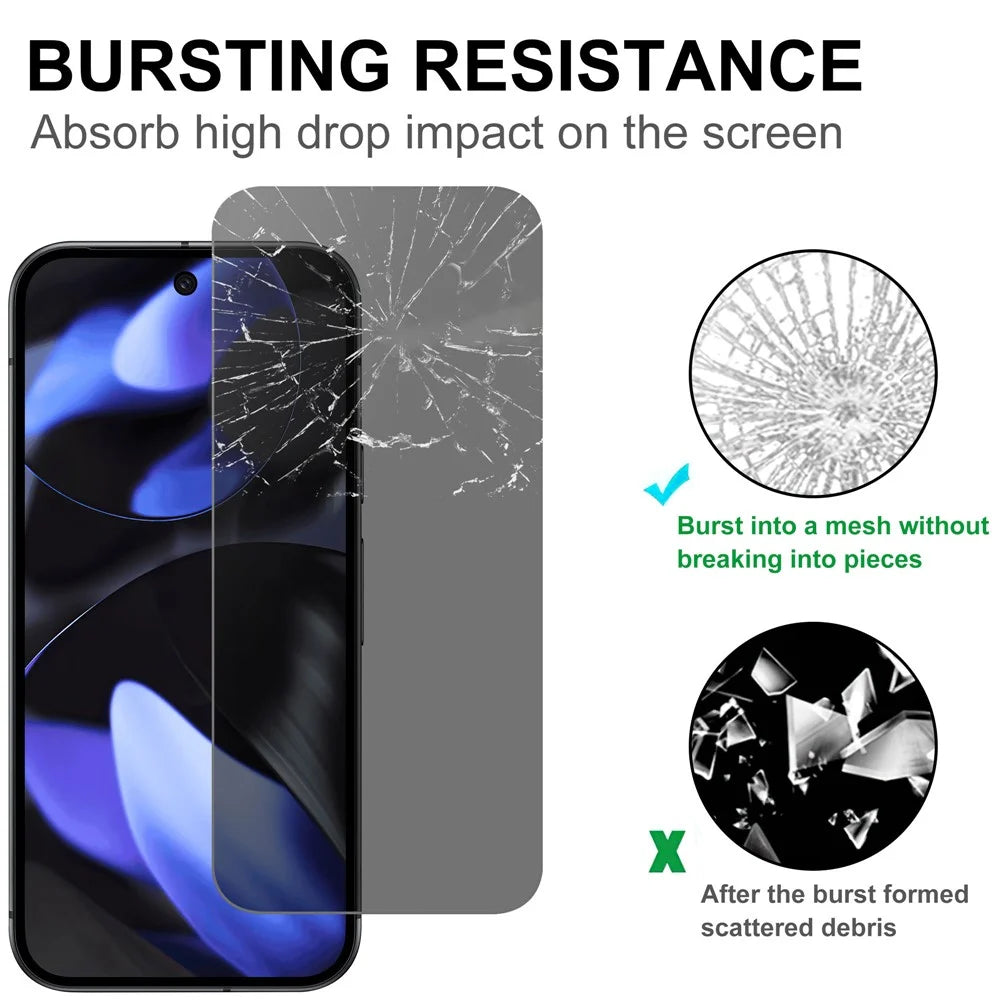 For Google Pixel 10 Pro XL Tempered Glass Screen Protector 2.5D Arc Edge Anti-Spy Film - 4