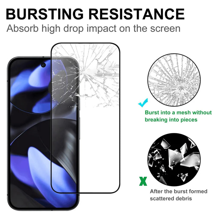 For Google Pixel 10 Pro XL AGC Tempered Glass with Black Edge Full Glue Full Coverage Screen Protector - 4