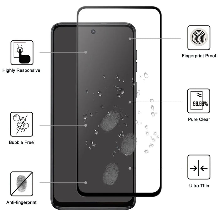 For Motorola Moto G56 5G AGC Tempered Glass with Black Edge Full Glue Full Coverage Screen Protector - 2