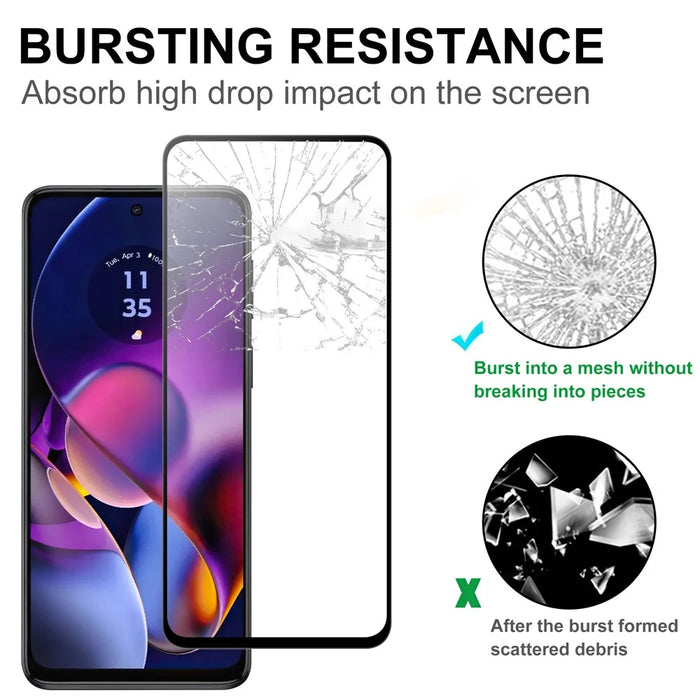 For Motorola Moto G56 5G AGC Tempered Glass with Black Edge Full Glue Full Coverage Screen Protector - 4