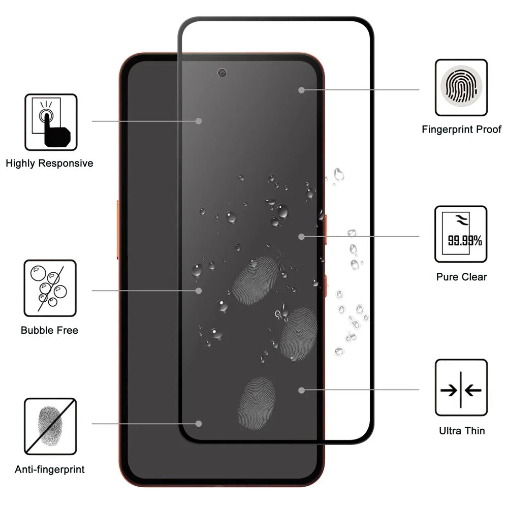 For Nothing CMF Phone 2 Pro AGC Tempered Glass with Black Edge Full Glue Full Coverage Screen Protector - 2