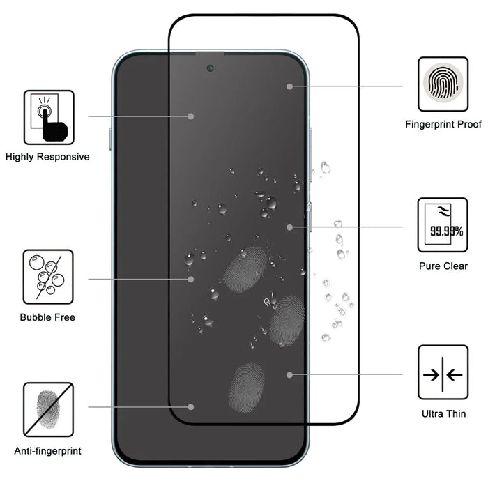 For OnePlus 13T 5G AGC Tempered Glass with Black Edge Full Glue Full Coverage Screen Protector - 2