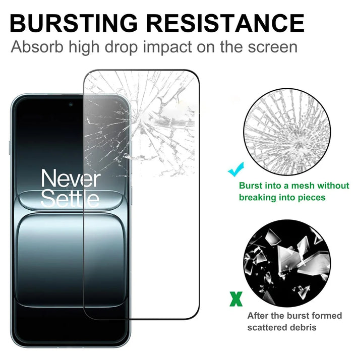 For OnePlus 13T 5G AGC Tempered Glass with Black Edge Full Glue Full Coverage Screen Protector - 4