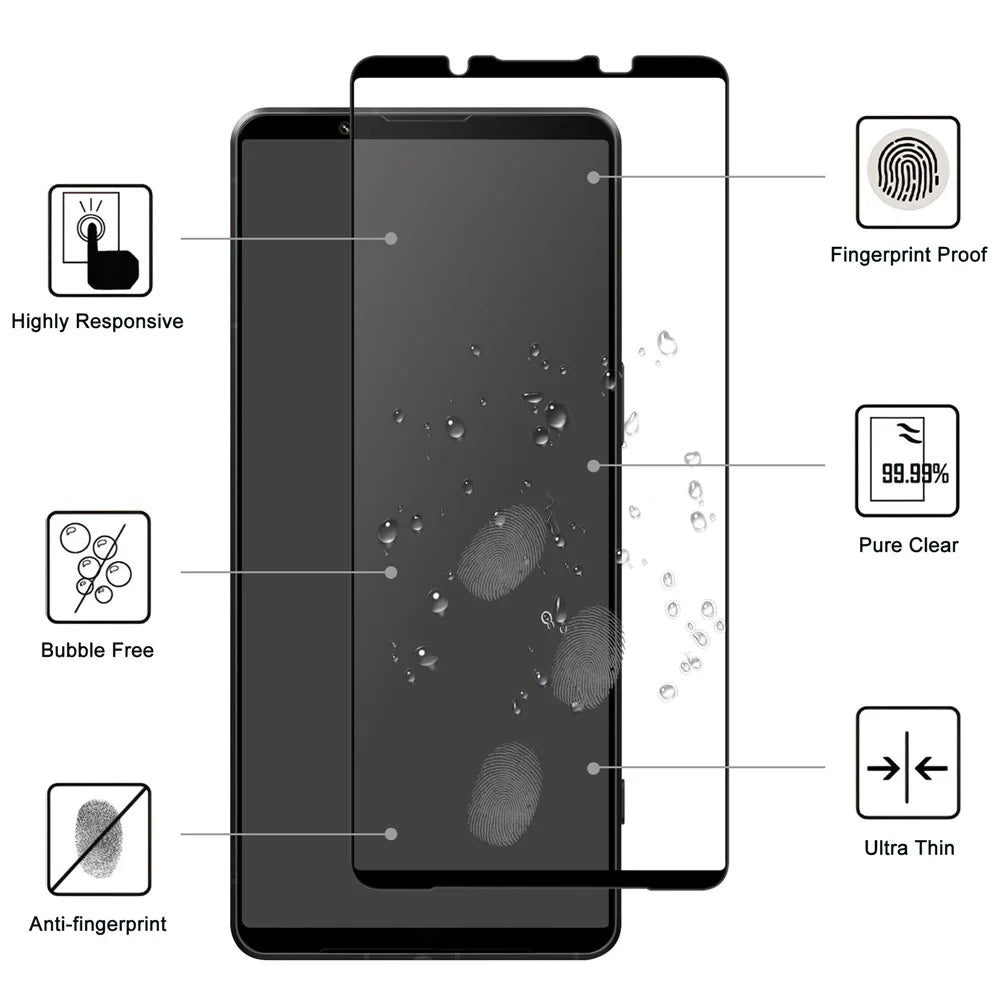 For Sony Xperia 1 VII AGC Tempered Glass with Black Edge Full Glue Full Coverage Screen Protector - 2