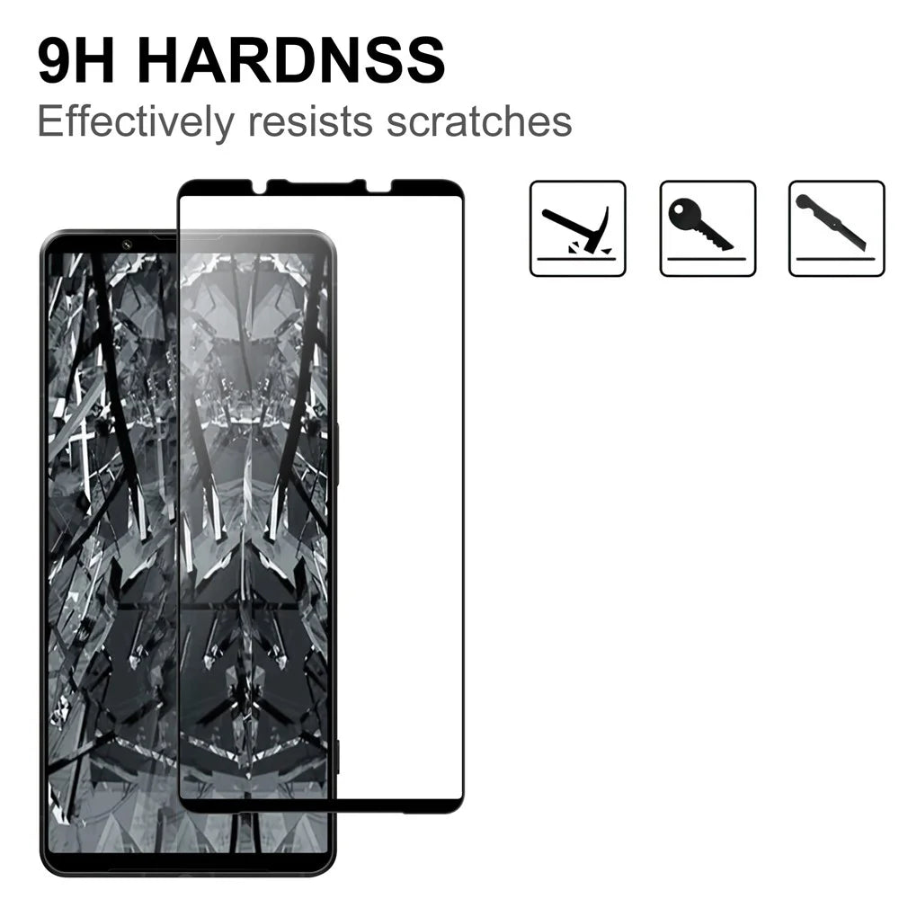 For Sony Xperia 1 VII AGC Tempered Glass with Black Edge Full Glue Full Coverage Screen Protector - 3