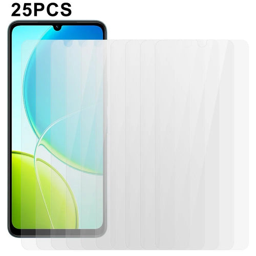 25Pcs For vivo Y04 4G Screen Protector Tempered Glass High Definition Film (No Package, with Wipes Set, Dust-absorber, Guide Sticker) - 1