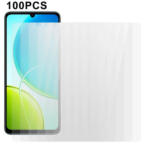 100Pcs For vivo Y04 4G Screen Protector Anti-Scratch Tempered Glass Film (No Package, with Wipes Set, Dust-absorber, Guide Sticker) - 1