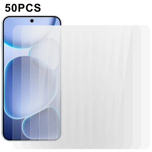 50Pcs For Oppo Find X8s 5G Screen Protector Full Glue Tempered Glass Clear Screen Film (No Package, with Wipes Set, Dust-absorber, Guide Sticker) - 1