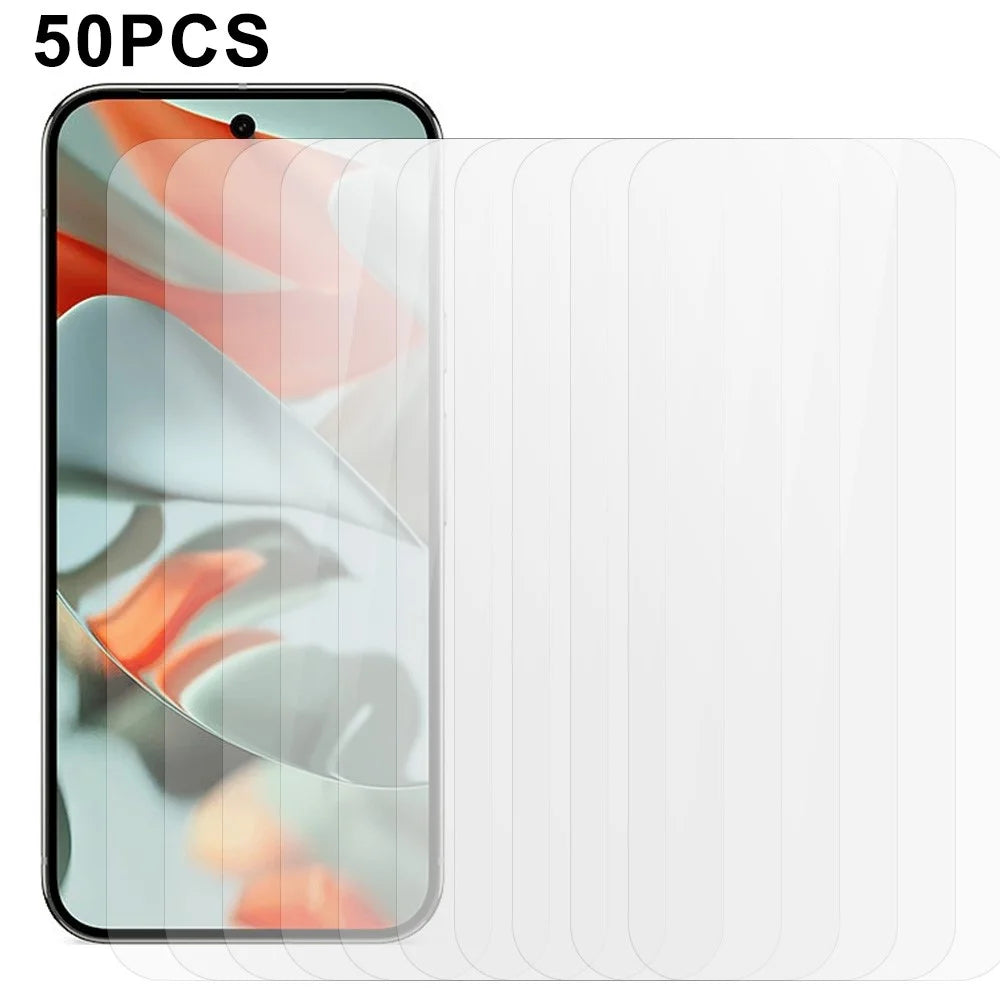 50Pcs Screen Protector for Google Pixel 10 Pro XL Full Glue Tempered Glass Clear Screen Film (No Package, with Wipes Set, Dust-absorber, Guide Sticker) - 1