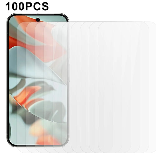 100Pcs For Google Pixel 10 Pro XL Screen Protector Anti-Scratch Tempered Glass Film (No Package, with Wipes Set, Dust-absorber, Guide Sticker) - 1