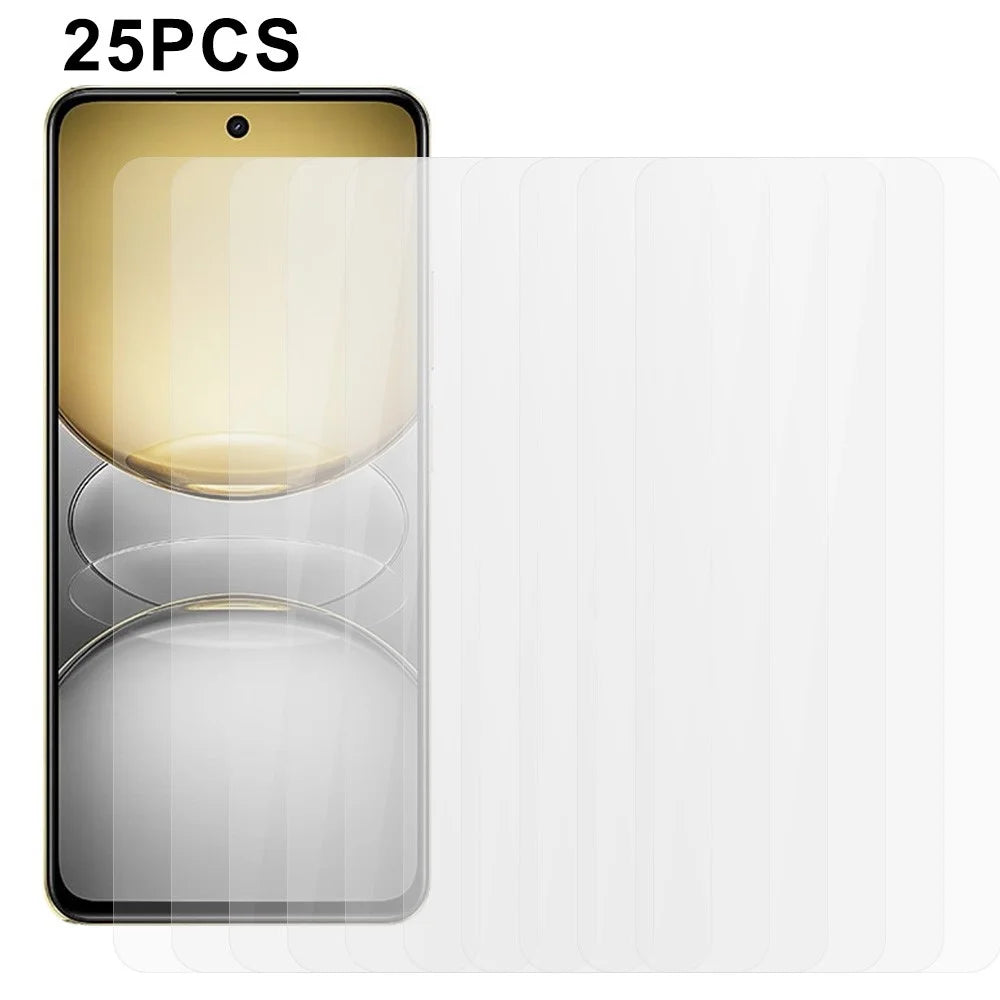 25Pcs Screen Protector for Realme C75 5G / C75 4G Tempered Glass High Definition Film (No Package, with Wipes Set, Dust-absorber, Guide Sticker) - 1