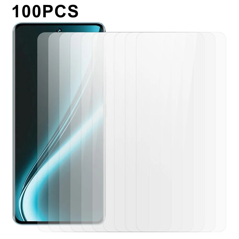 100Pcs Screen Protector for Realme Narzo 80 Pro 5G / 80x 5G / vivo iQOO Z10x 5G Anti-Scratch Tempered Glass Film (No Package, with Wipes Set, Dust-absorber, Guide Sticker) - 1