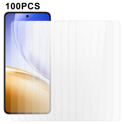 100Pcs Screen Protector for Realme 14 5G / 14T 5G Anti-Scratch Tempered Glass Film (No Package, with Wipes Set, Dust-absorber, Guide Sticker) - 1