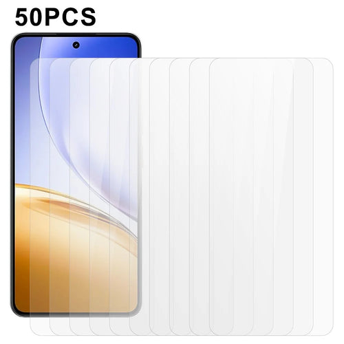 50Pcs Screen Protector for Realme 14 5G / 14T 5G Full Glue Tempered Glass Clear Screen Film (No Package, with Wipes Set, Dust-absorber, Guide Sticker) - 1