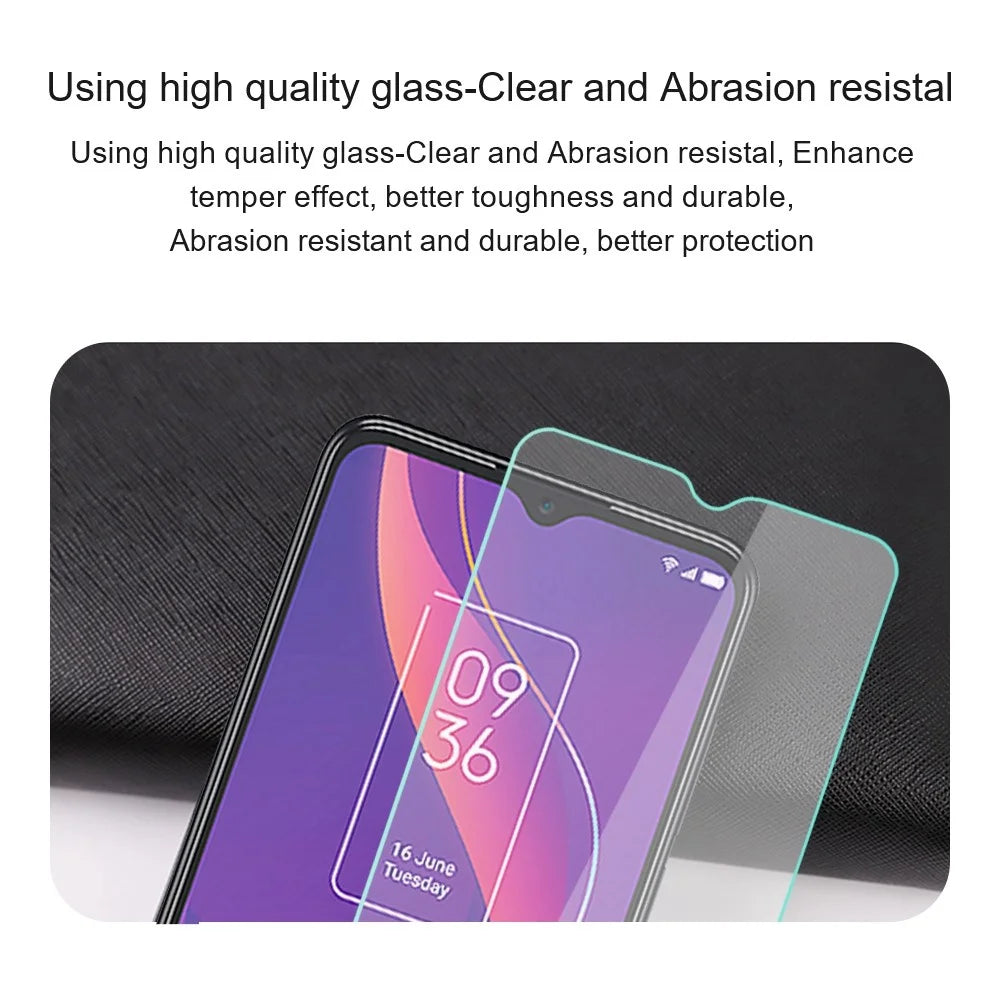AMORUS For TCL 30E / 30 SE / 305 / 306 High Aluminum-silicon Glass Film 2.5D Arc Edge HD Clear Anti-explosion Screen Protector - 7