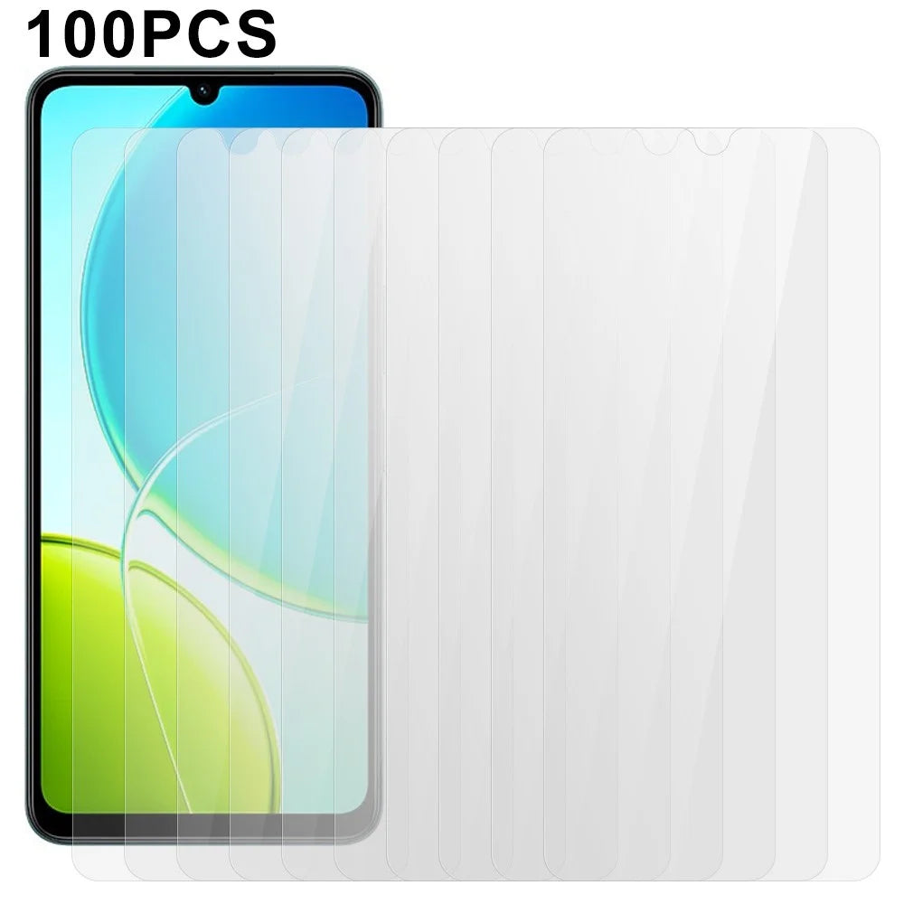 100Pcs For vivo Y19 5G Screen Protector Anti-Scratch Tempered Glass Film (No Package, with Wipes Set, Dust-absorber, Guide Sticker) - 1