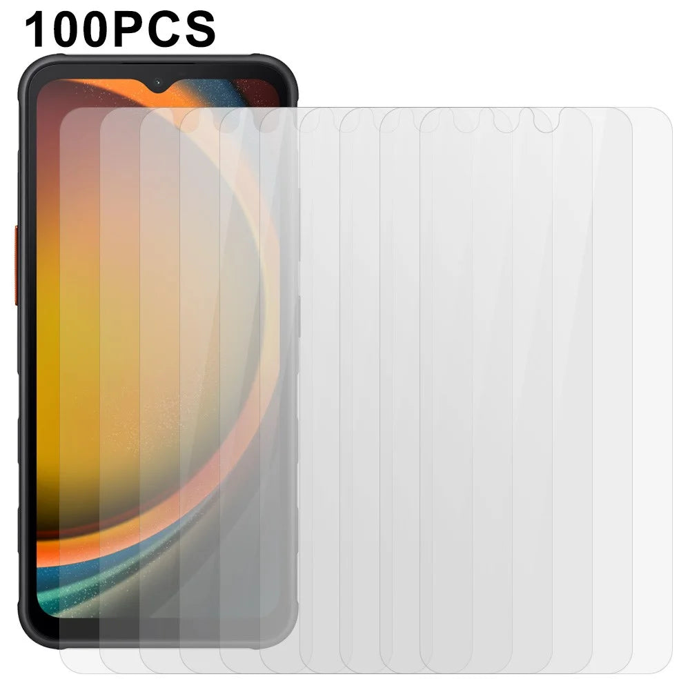 100Pcs For Samsung Galaxy Xcover7 / XCover7 Pro Screen Protector Anti-Scratch Tempered Glass Film (No Package, with Wipes Set, Dust-absorber, Guide Sticker) - 1