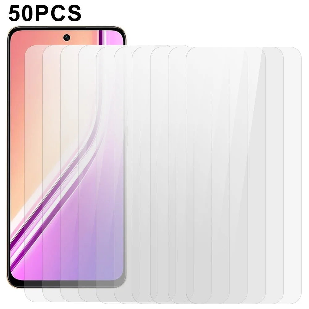 50Pcs Screen Protector For Realme P3x 5G / vivo V50 Lite 4G / 5G , Full Glue Tempered Glass Clear Screen Film (No Package, with Wipes Set, Dust-absorber, Guide Sticker) - 1
