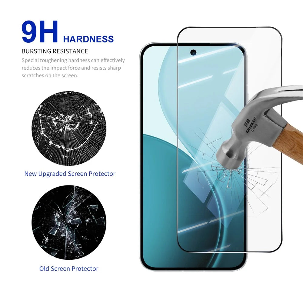 RURIHAI For Oppo Reno14 5G (Global) Screen Protector Secondary Hardening High Aluminium-Silicon Glass Film - 3