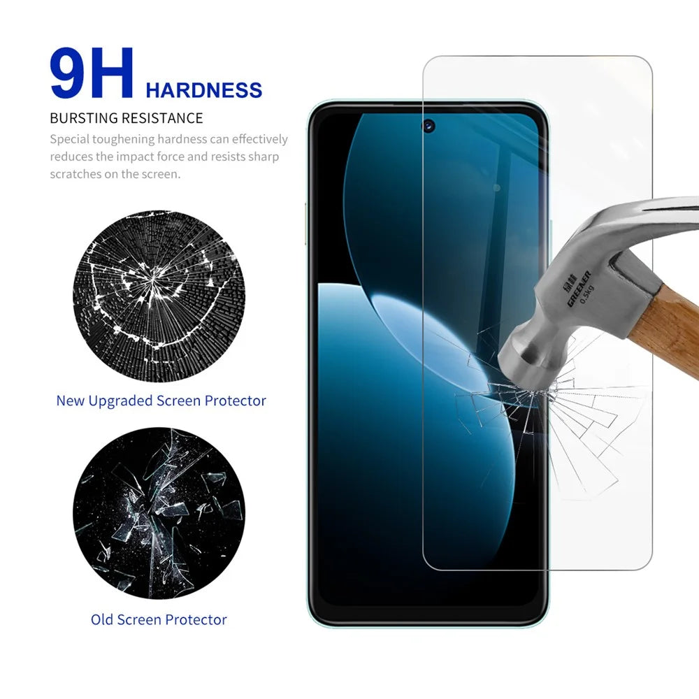 RURIHAI For Wiko Hi Enjoy 80 5G Screen Protector 0.26mm 2.5D High Aluminium Silicon Glass Film - 3