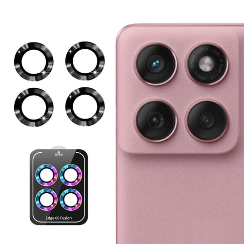 ENKAY HAT PRINCE For Motorola Edge 60 Fusion 5G Camera Lens Protector  Metal Ring Lens Film - Black - 1