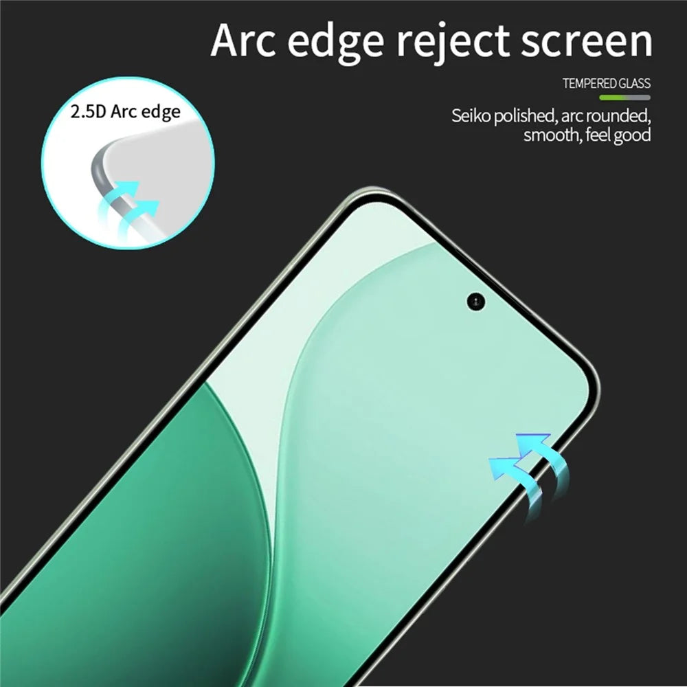 MOFI For Oppo Reno14 5G Screen Protector  9H Full Glue Full Coverage High Aluminum-Silicon Glass Film - Black - 2