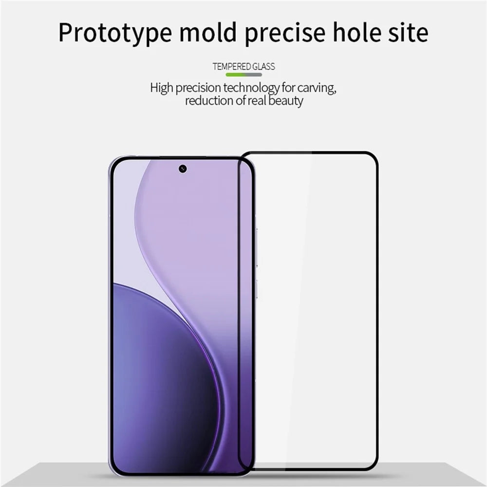 MOFI For Oppo Reno14 Pro 5G Screen Protector  9H Full Glue Full Coverage High Aluminum-Silicon Glass Film - Black - 3