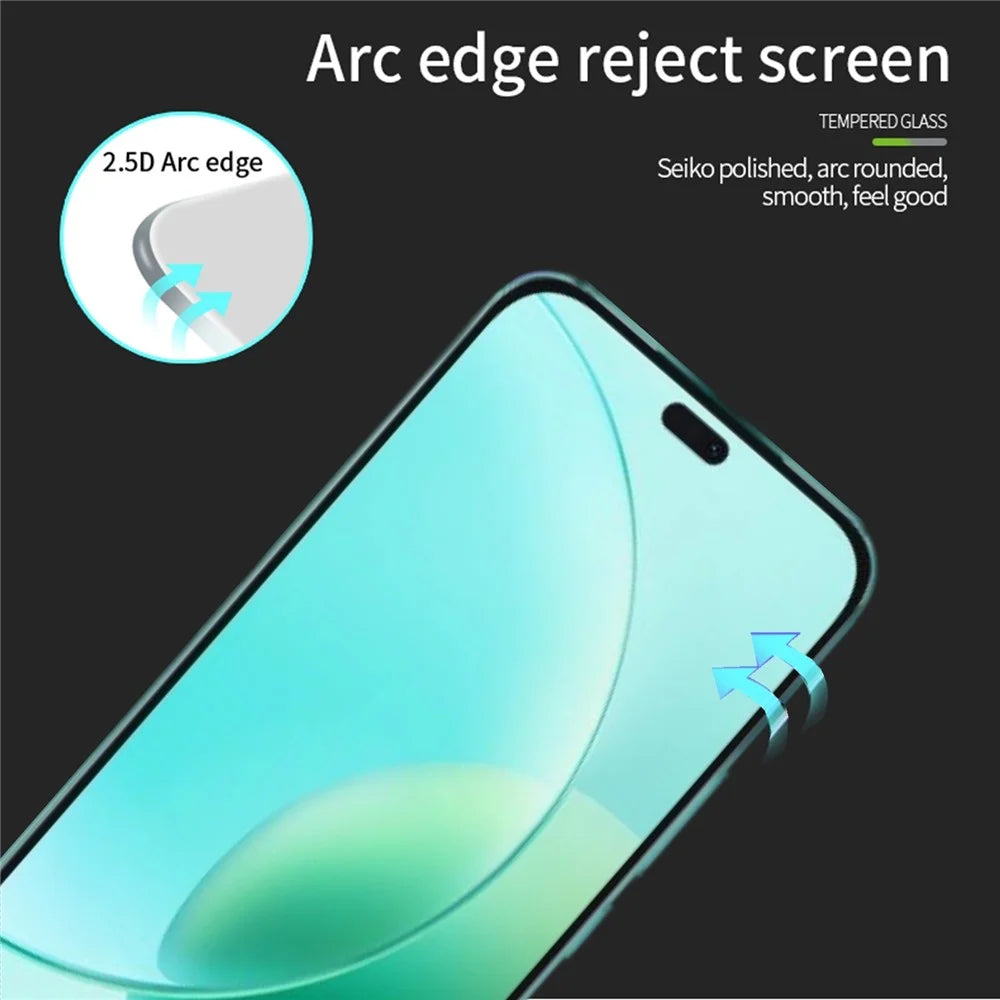 MOFI For Honor X70i Screen Protector  9H Full Glue Full Coverage High Aluminum-Silicon Glass Film - Black - 2